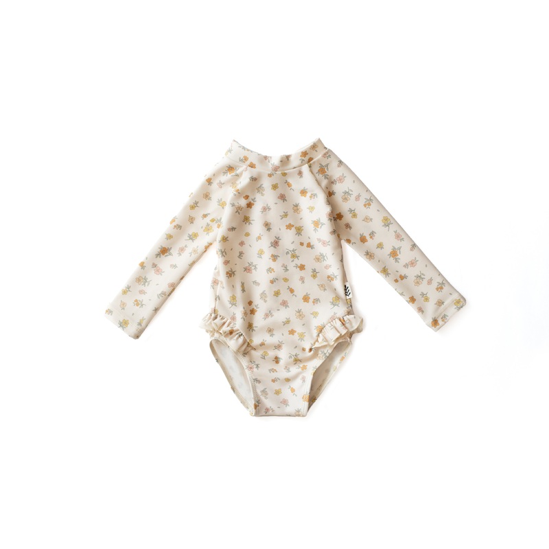 Long-Sleeved Swimsuit with Ruffles – Celeste x Jess Megan