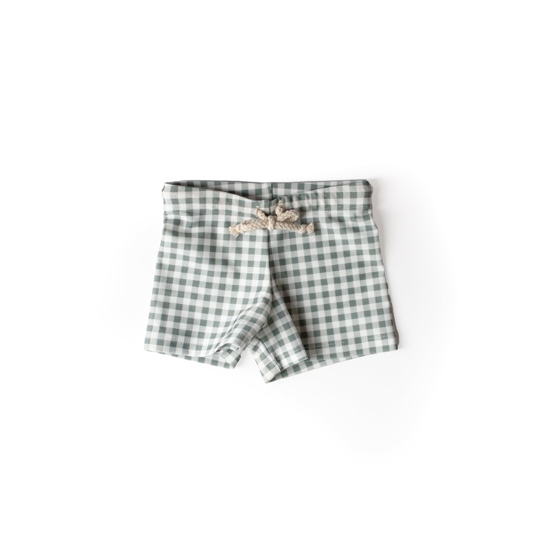 Swim Shorts – Gingham Green x Jess Megan
