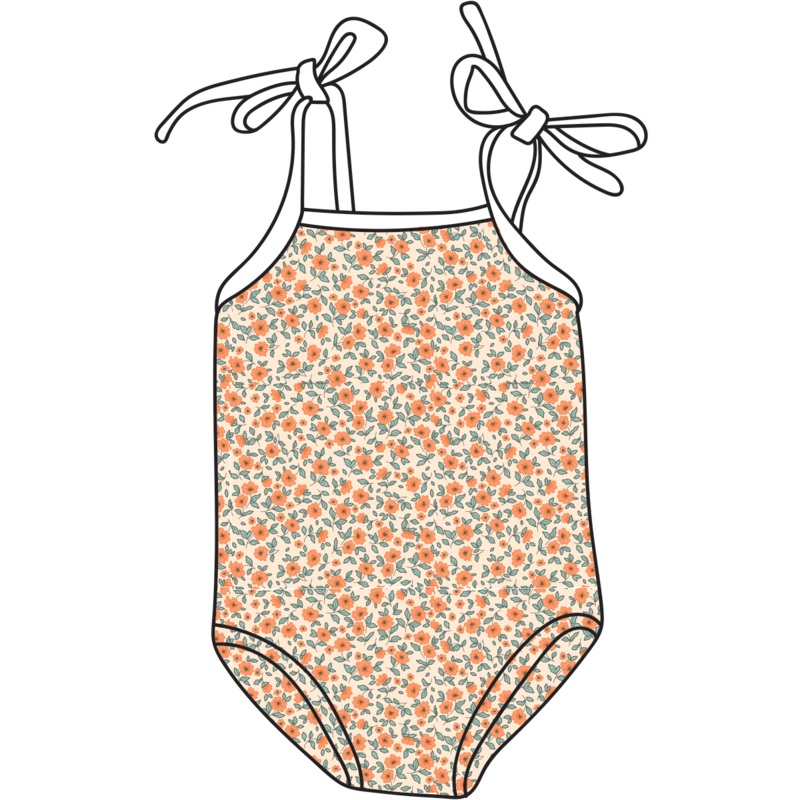 Tie Strap One-Piece Swimsuit – Marigold