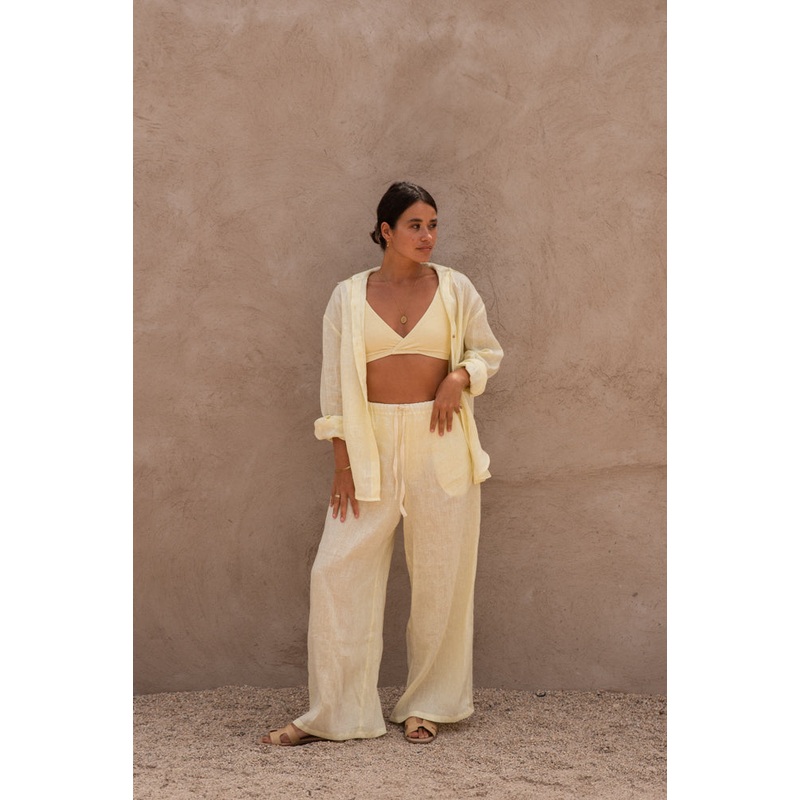 Linen Long Sleeve Shirt – Limone // PRE-ORDER