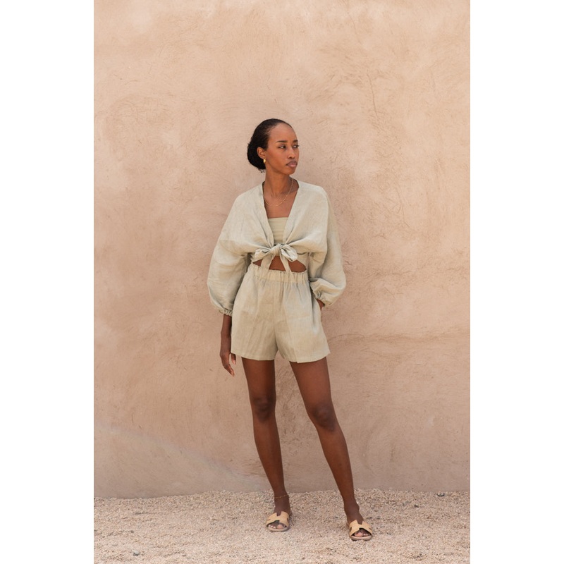 Linen Shorts – Lichen // PRE-ORDER