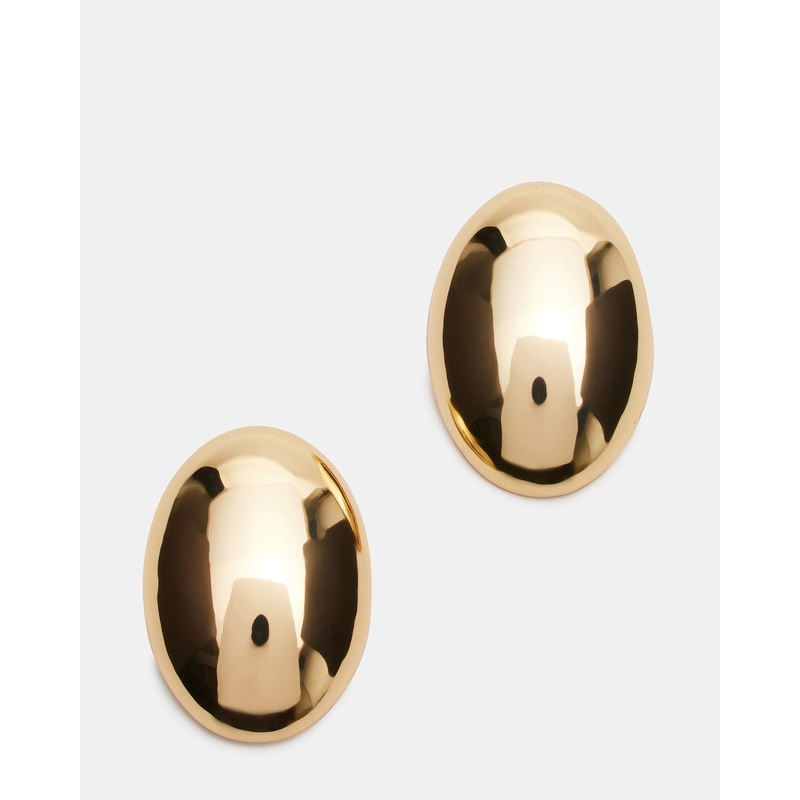 OVAL STUD EARRINGS GOLD