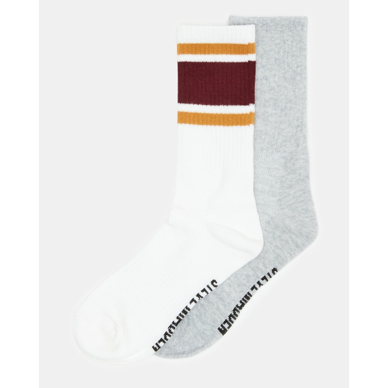 VARSITY CREW SOCKS BONE MULTI
