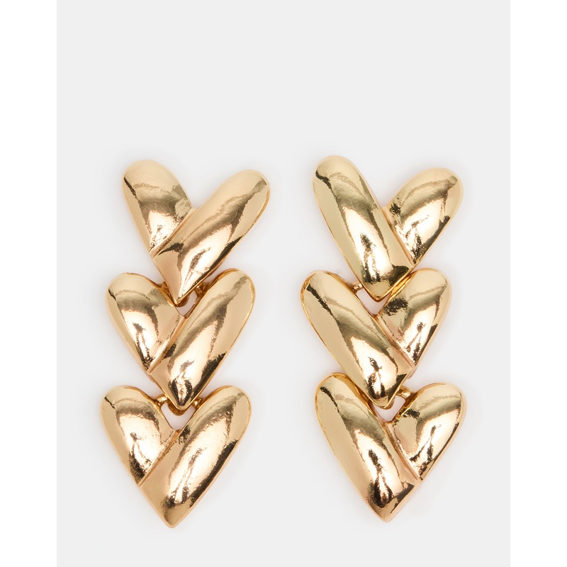 HEART LINEAR EARRINGS GOLD