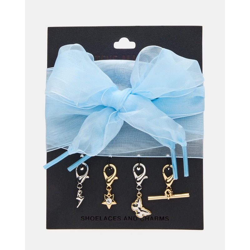 SHOE LACES AND CHARMS BLUE