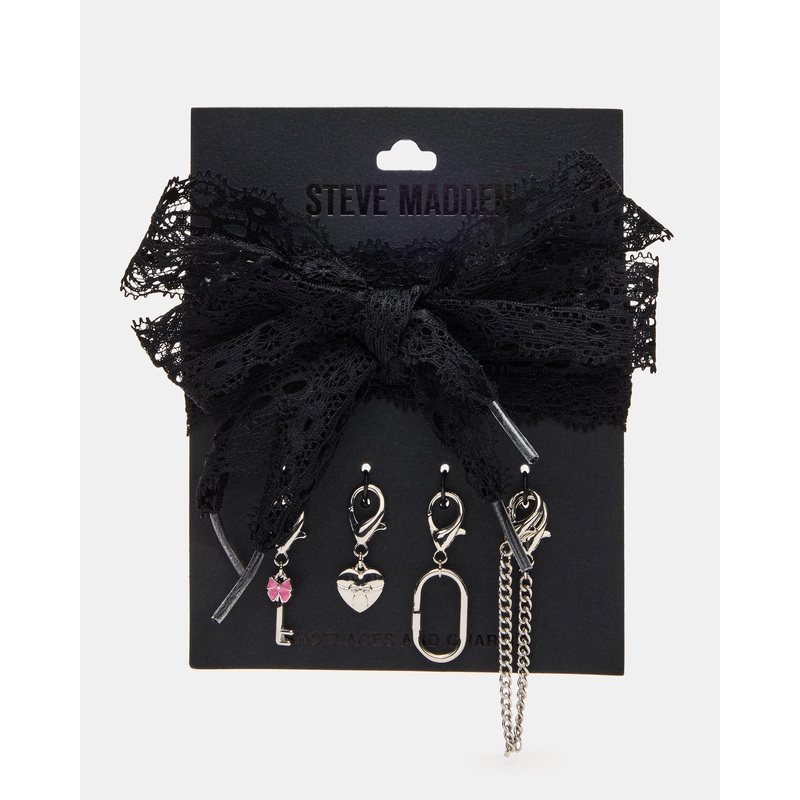 SHOE LACES AND CHARMS LACE BLACK