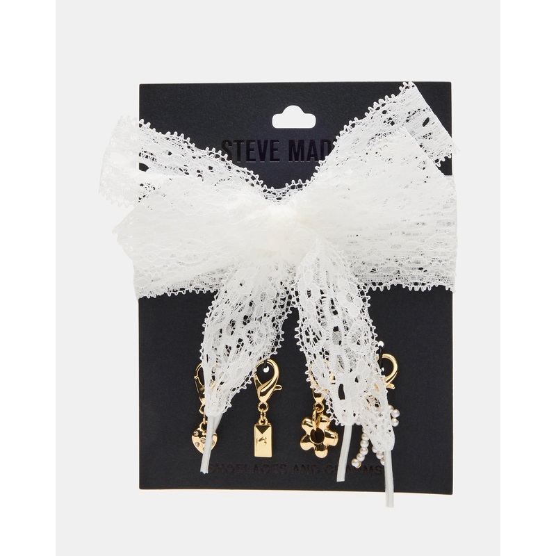 SHOE LACES AND CHARMS LACE WHITE