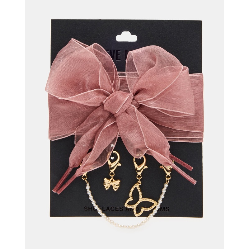 SHOE LACES AND CHARMS PINK