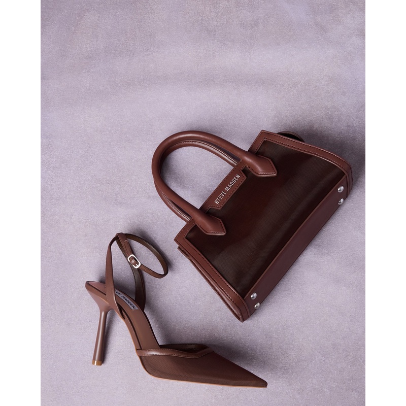 ALLIANCE HEEL AND PEACHY BAG BROWN MESH BUNDLE