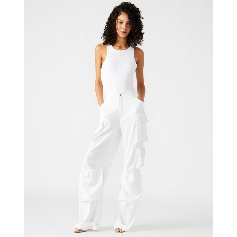 DUO SEQUIN PANT WHITE
