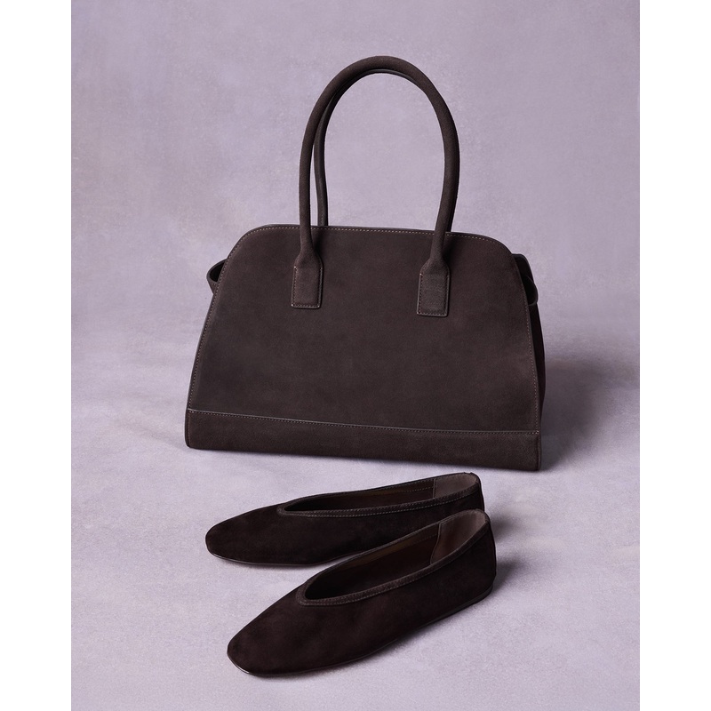 LENI FLAT AND HEIDEE BAG BROWN SUEDE BUNDLE