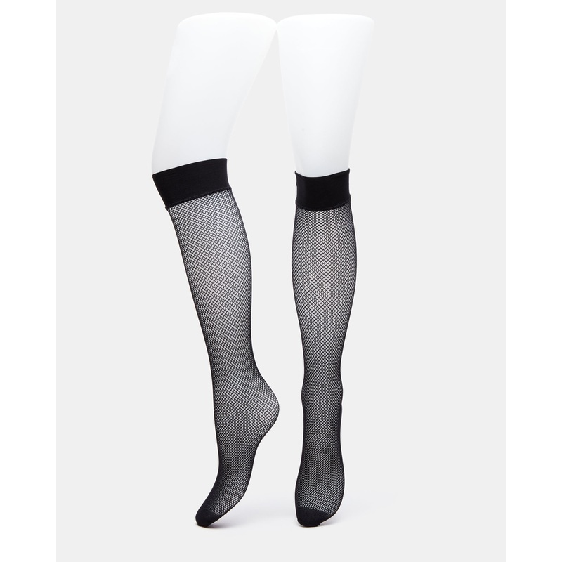 FISHNET KNEE HIGH SOCKS BLACK