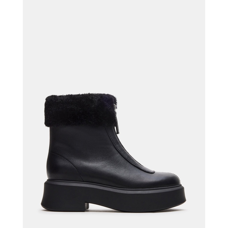 JONES FAUX FUR BLACK LEATHER