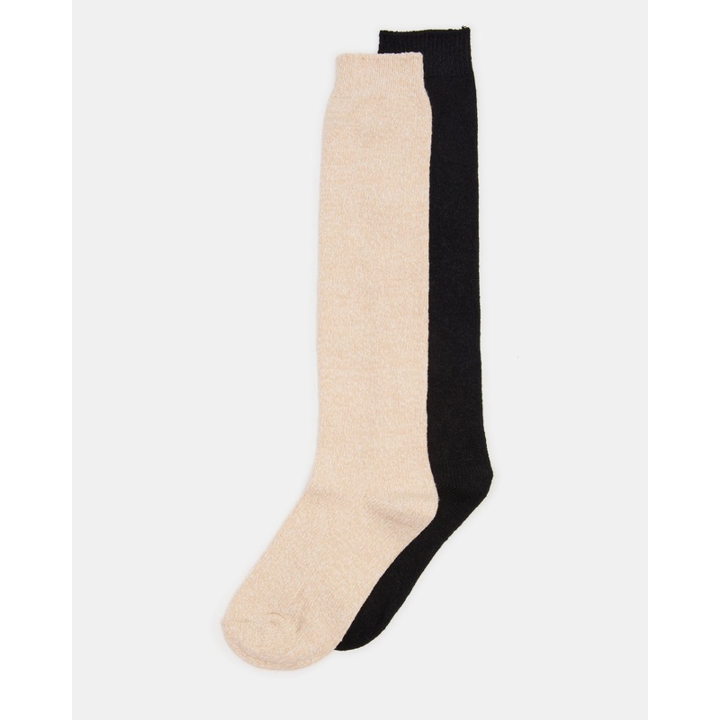 KNEE HIGH SOCKS BLACK/TAN