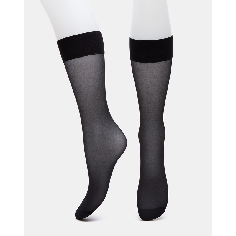 SHEER KNEE HIGH SOCKS BLACK