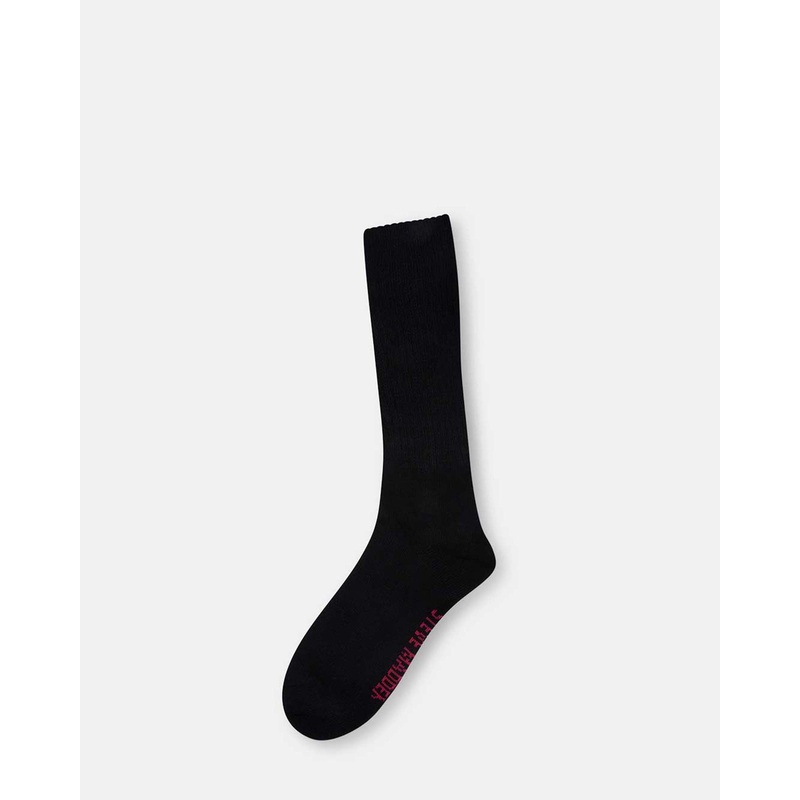 SLOUCHY RIBBED CREW SINGLE BLACK