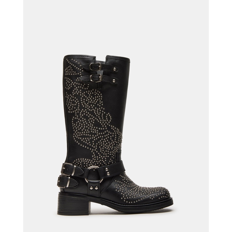 ASTOR BLACK LEATHER STUDS