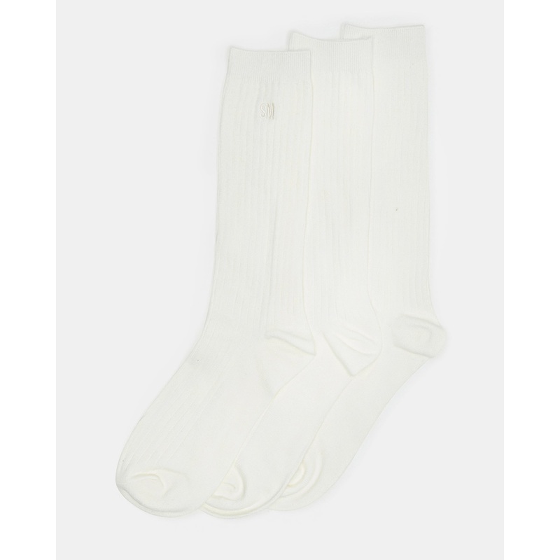 CASUAL HIGH CREW SOCKS IVORY