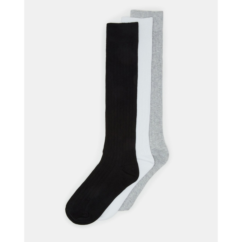 KNEE HIGH SOCKS BLACK MULTI