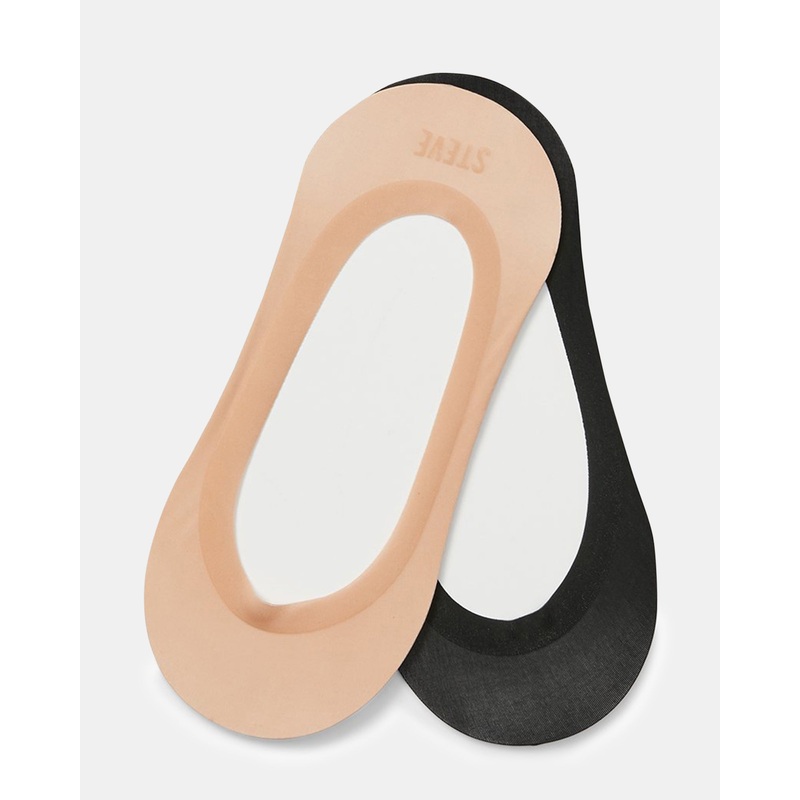 NO-SHOW FOOTIES BLACK-TAN