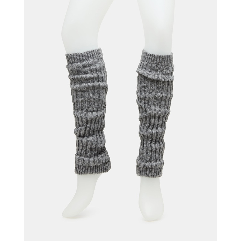 RIBBED LEG WARMERS GREY