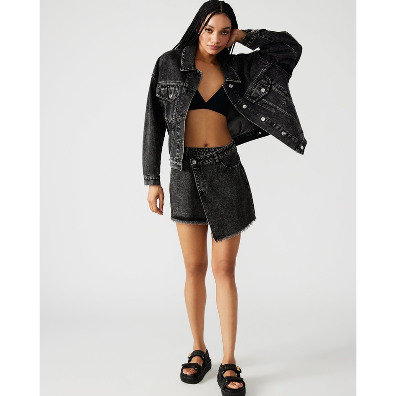 KYLA DENIM SKIRT BLACK