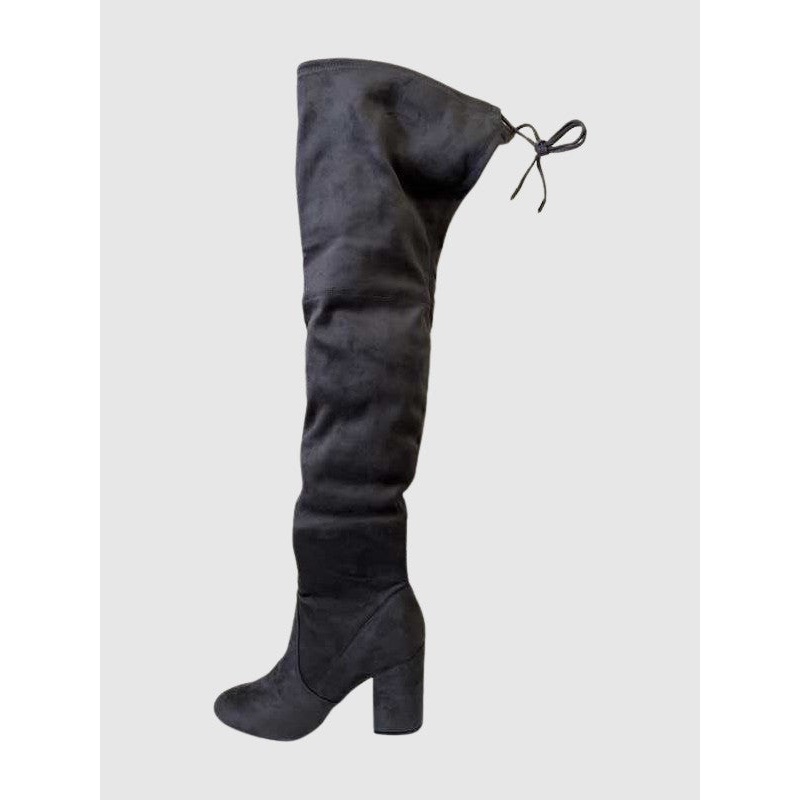 NORRIS GREY SUEDE HEELED BOOTS – SM REBOOTED