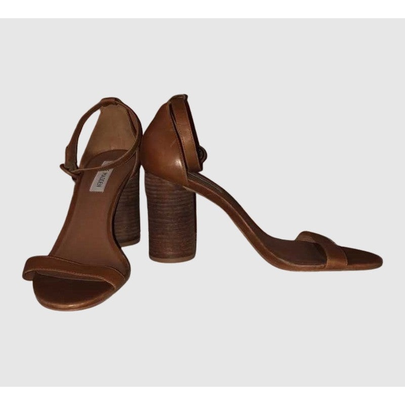 OPEN TOE HEEL IN BROWN LEATHER – SM REBOOTED