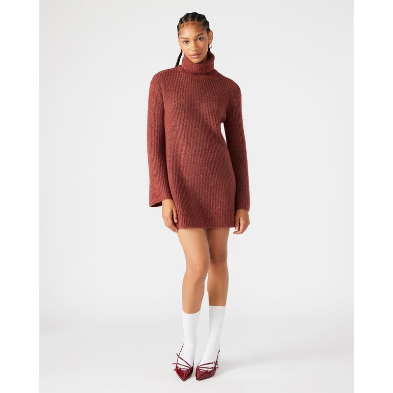 ABBIE SWEATER DRESS RUST