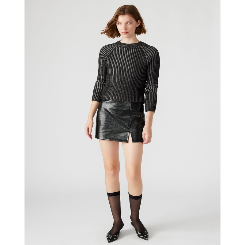 CAMERON SKIRT BLACK CROCODILE