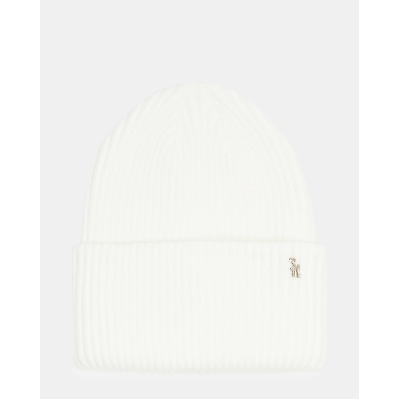 DOUBLE LAYER RIBBED KNIT BEANIE IVORY