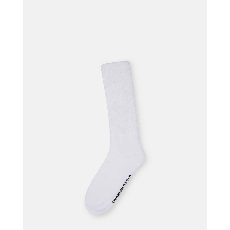 SLOUCHY RIBBED CREW SINGLE WHITE