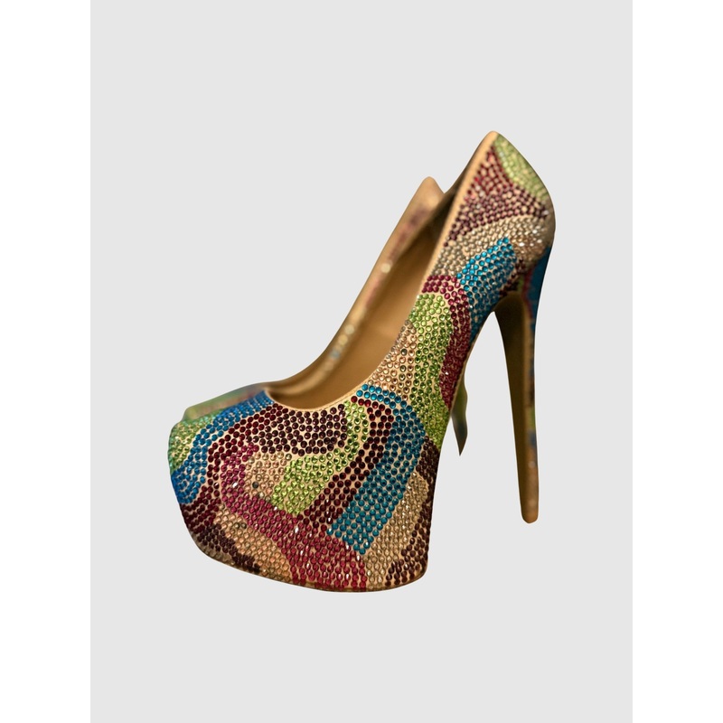 Dyvinal Rhinestone Multicolored Pumps – SM REBOOTED