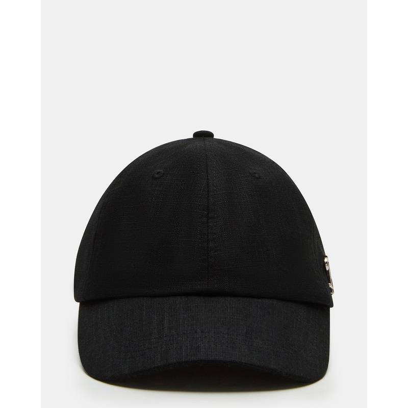 LINEN BASEBALL CAP BLACK