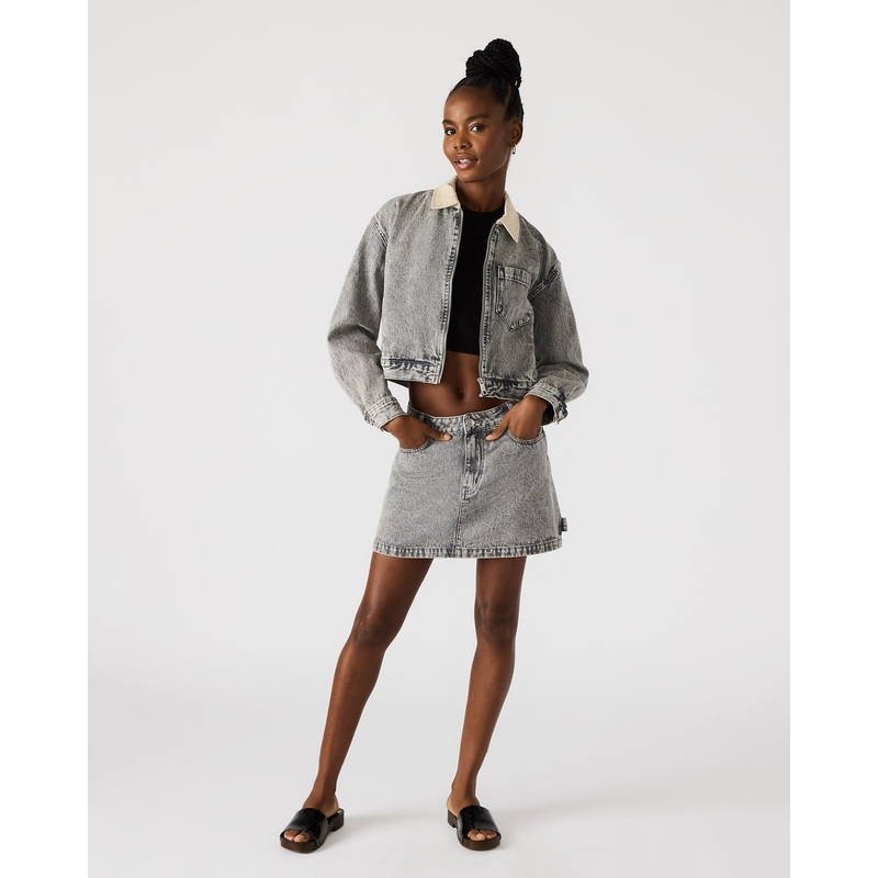 ABACO DENIM SKIRT LIGHT GREY