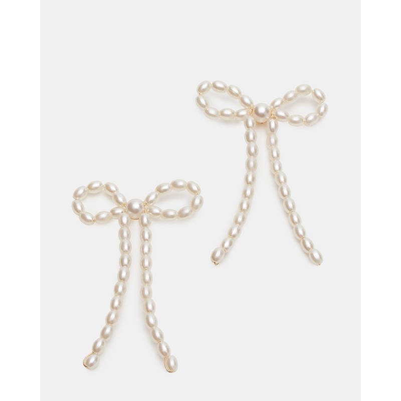 PEARL BOW EARRINGS IVORY