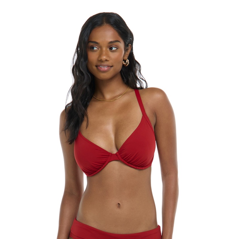 Hilary D,DD,E & F Cup Top – GARNET