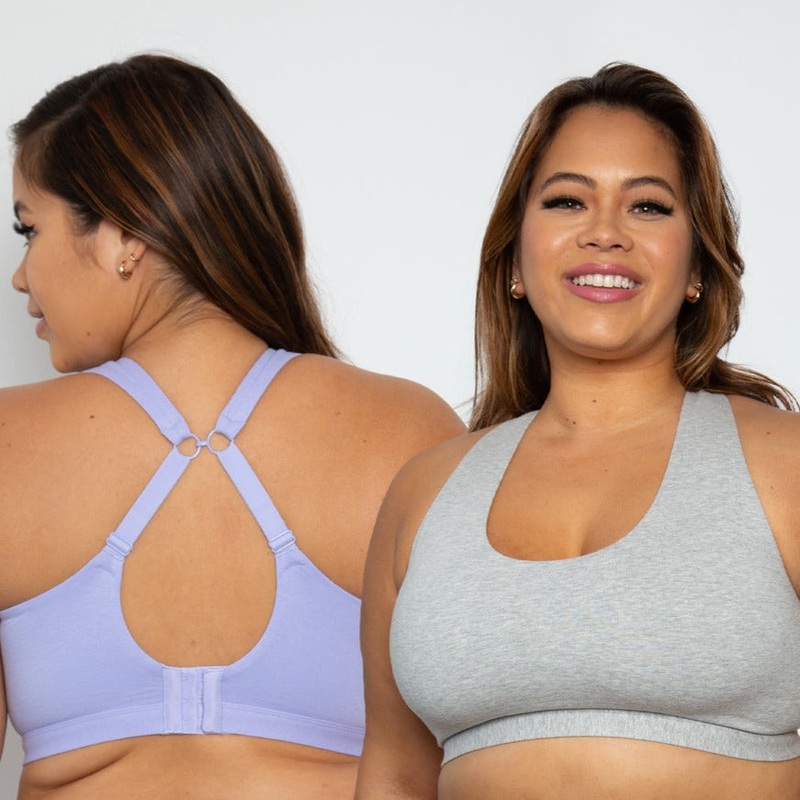 Cotton Comfort 2-Pack Bralette – 1353 – Heather/Lavender