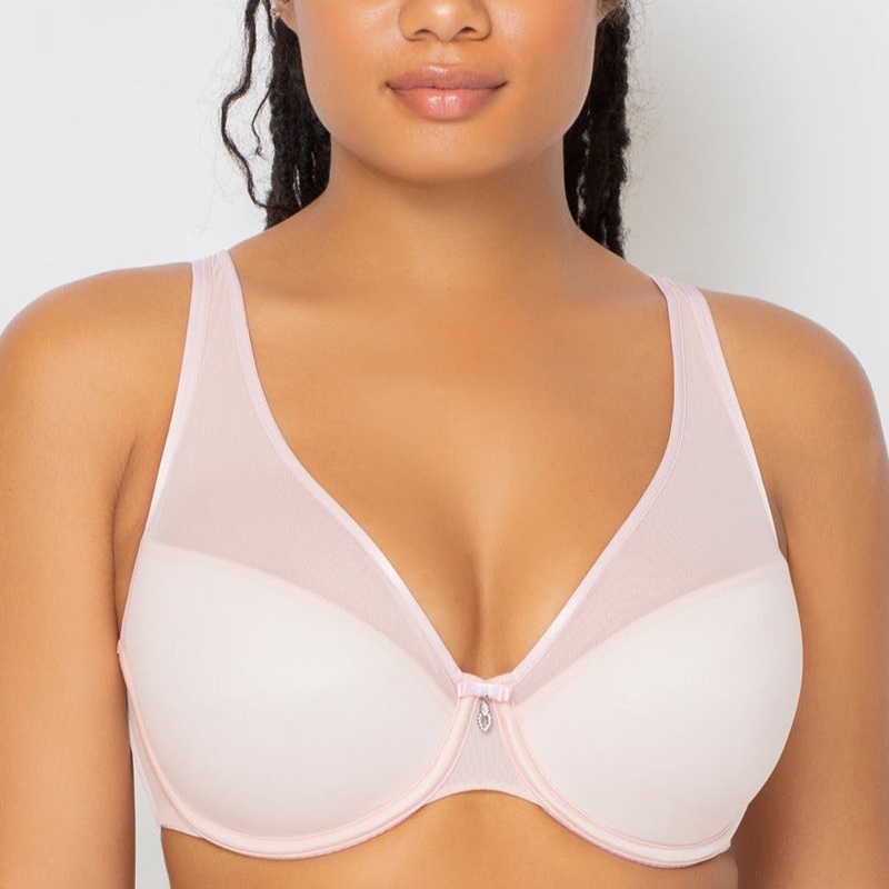 Sheer Mesh Plunge T-Shirt Bra – 1310 – Blushing Rose