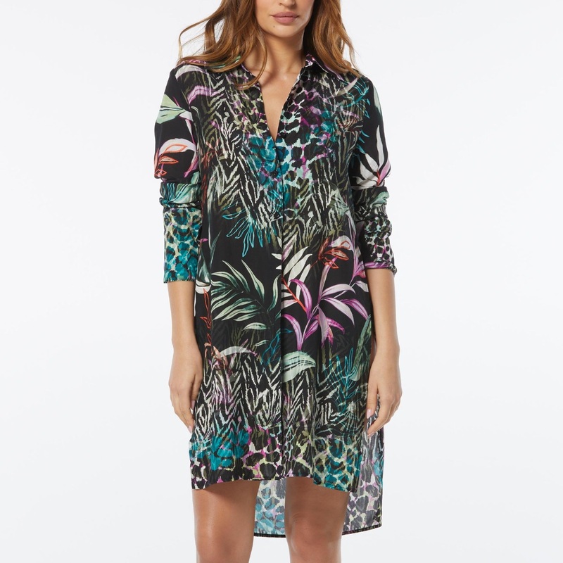 Organic Bloom Tie-Front Shirt Cover-Up – C5P864