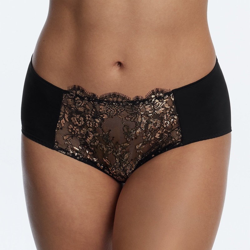Entice Front Lace Brief – 378143 – Black Rose Gold