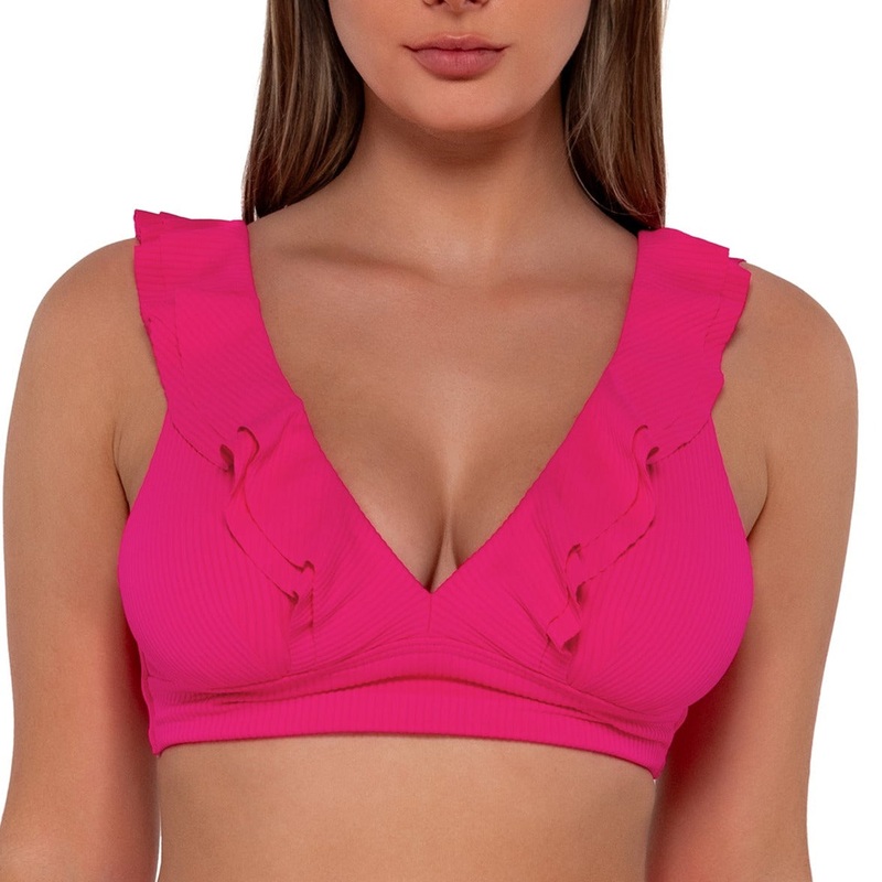Willa Wireless Swim Top – 546 – Begonia Sandbar Rib