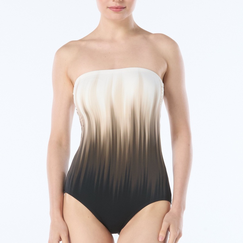 Bandeau One Piece – C6U519 – Brown/Black