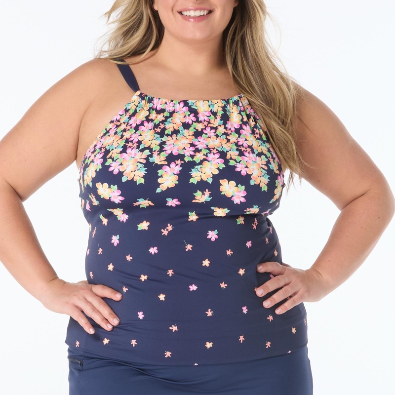 Blair High Neck Plus Tankini – HW4E130 – Floral Rain