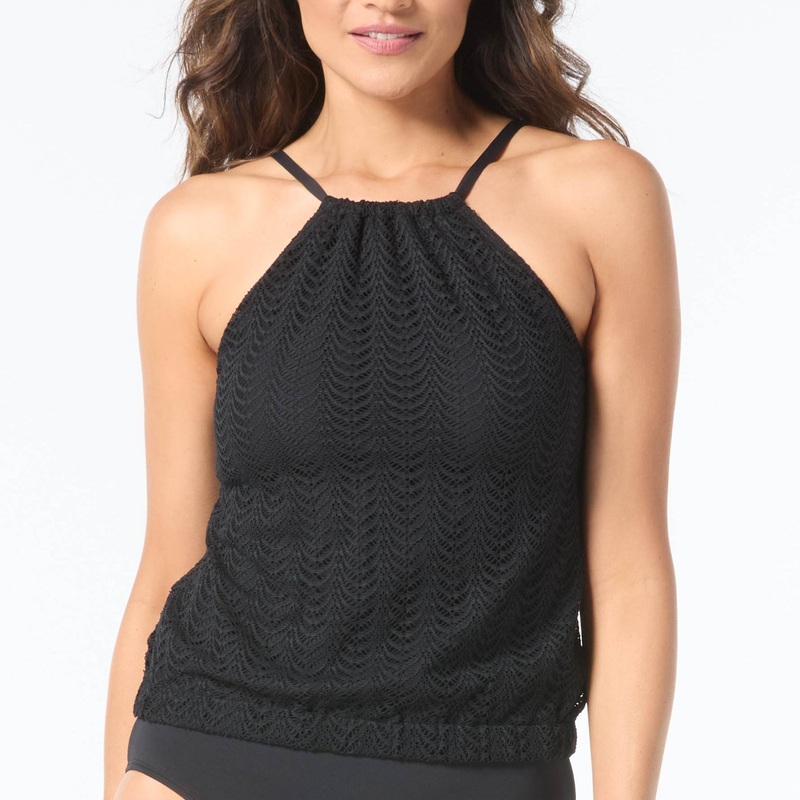 Demeter High Neck Bra Sized Tankini Top – T85171 – Black