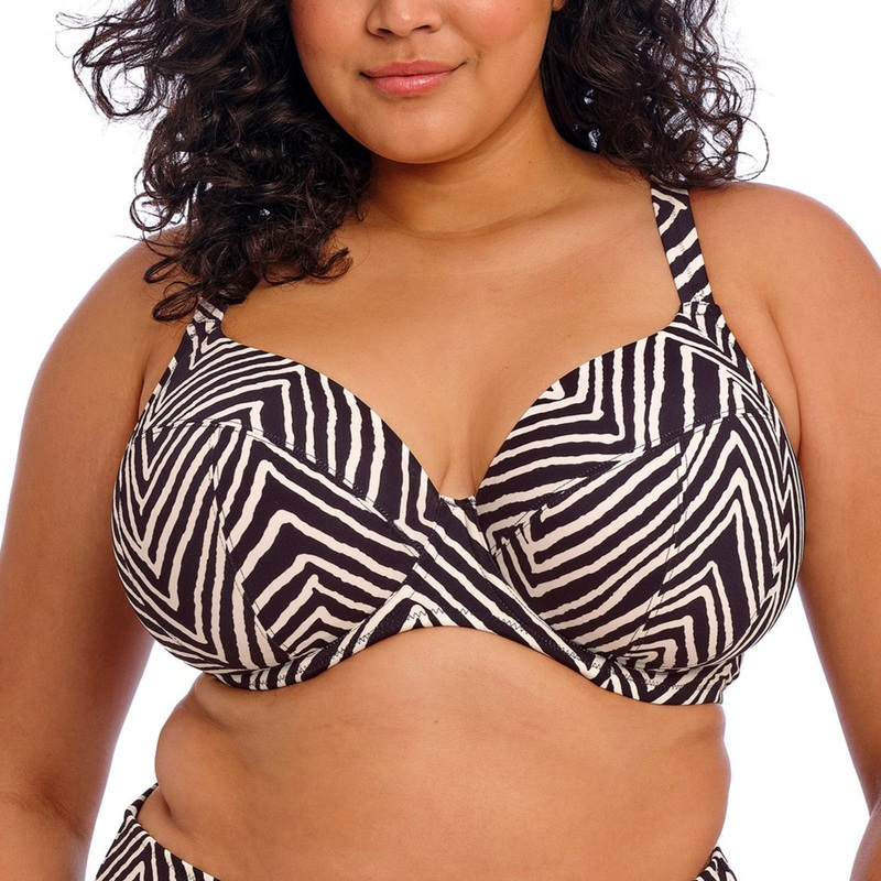 Fiji Falls Underwire Plunge Bikini Top – ES802602 – Black
