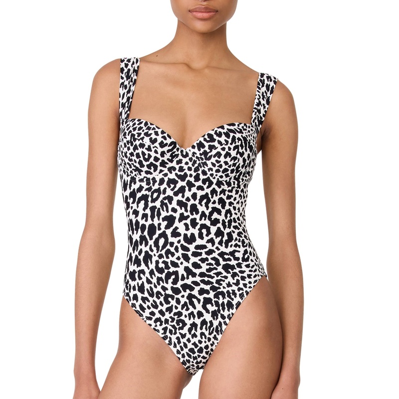 Shirred Strap One Piece – S22491 – Leopard