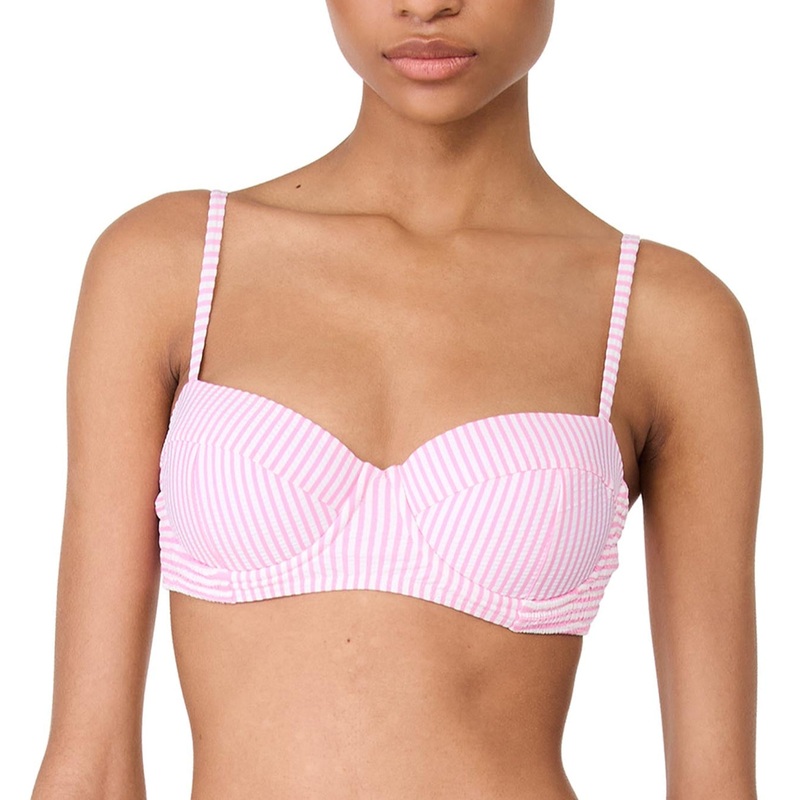 Striped Smocked Bikini Top – S21500 – Begonia Tide Stripe