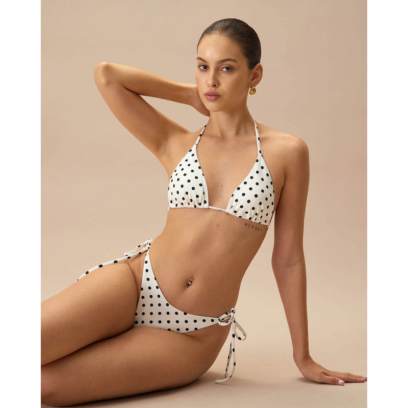 The Polka Dot Triangle Bikini Top