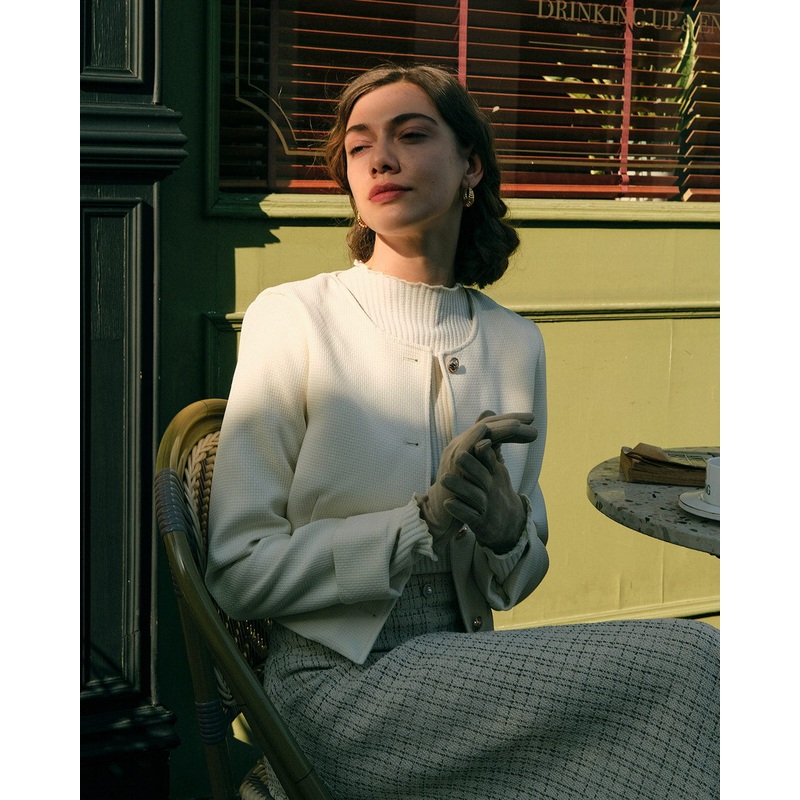 The Solid Cropped Tweed Jacket